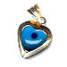 14k Gold Evil Eye Heart Pendant 13mm