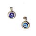 14k Gold Evil Eye Pendant - 2 sided with Rope Detail (11mm)