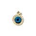 14k Gold Evil Eye Pendant - Circle with Greek Key (12mm)