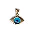 14k Gold Evil Eye Pendant - Eye Shaped Clear Blue (15mm)