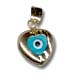 14k Gold Evil Eye Pendant - Heart Shaped with Detail (10mm) 