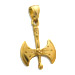 24k Gold Plated Sterling Silver Pendant - Double Minoan Axe (18mm)