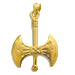 24k Gold Plated Sterling Silver Pendant - Double Minoan Axe (28mm)