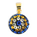 14k Gold Pendant - Circle with Blue, Yellow & White Swarovski (10mm)