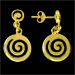 24k Gold Plated Sterling Silver Earrings - Swirl Motif (14mm)