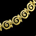 24k Gold Plated Sterling Silver Necklace - Swirl Motif Links (7mm)