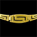 24k Gold Plated Sterling Silver Bracelet - Greek Key Motif Links (10mm)
