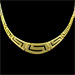 24k Gold Plated Sterling Silver Necklace - Greek Key Motif Links (32mm)