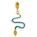 14k Gold Pendant - Serpent w/ Turquoise Stone (24mm)
