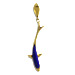 14k Gold Pendant - Dolphin w/ Lapis Stone (29mm)