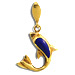 14k Gold Pendant - Dolphin w/ Lapis Stone (15mm)