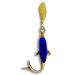 14k Gold Pendant - Dolphin w/ Lapis Stone (16mm)