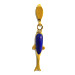 14k Gold Pendant - Dolphin w/ Lapis Stone (17mm)