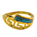 14k Gold Ring - Turquoise Stone w/ Greek Key (Size 7)