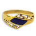14k Gold Ring - Lapis Stone w/ Greek Key (Size 8)