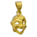 24k Gold Plated Sterling Silver Pendant - Comedy Mask (12mm)