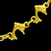 24k Gold Plated Sling Silver Bracelet - Minoan Dolphin Charm Links (7mm)