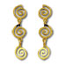 14k Gold Triple Spiral Motif, Drop Earrings 22mm