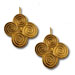 18K Gold Plated Sterling Silver Quad Minoan Swirl Motif Earrings w/ French Hooks 30mm