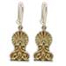 24k Gold Plated Sterling Silver Akrokeramo motif Hoop Earrings 26mm 