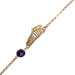 14k Gold Plated Sterling Silver Rope Chain Bracelet w/ 6mm evil eye and Parthenon ornament