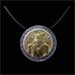 24k Gold Plated Sterling Silver Necklace w/ Rubber Cord - Minotaur (23mm)