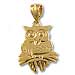 24k Gold Plated Sterling Silver Pendant - Owl (19mm)