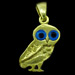 24K Gold Plated Sterling Silver Owl Pendant (19mm)