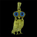 24K Gold Plated Sterling Silver Owl (20mm)