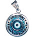 14K White Gold Eye with Greek Key Pendant 