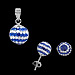 The Rio Collection - Swarovski Crystal Ball Pendant and Post Earrings Greek Flag