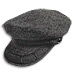 Wool Tweed Greek Fisherman's Hat - Black