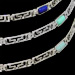 Sterling Silver Bracelet - Rectangle Greek Key Link (4mm)