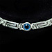 Greek Sterling Silver Mati Collection - Bracelet w/ Greek Key and 3 Mati Evil Eye (6mm)