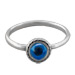 Greek Sterling Silver Mati Collection - Ring w/ Rope Border