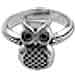 Sterling Silver Owl Adjustable Ring 
