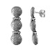 Sterling Silver Earrings - Three Phaistos Disc Links (29mm)