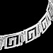 The Athena Collection - Sterling Silver Bracelet - Greek Key Square Links (7mm)