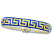 Platinum-Plated Sterling Silver Bracelet - Greek Key Laser Print Blue and Gold (12mm)