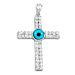 The Amphitrite Collection - Sterling Silver Pendant - Cross with Cubic Zirconia (40mm)
