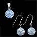 The Rio Collection - Swarovski Crystal Ball Pendant and Hook Earrings Blue