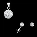 The Rio Collection - Swarovski Crystal Ball Pendant and Post Earrings white