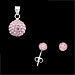 The Rio Collection - Swarovski Crystal Ball Pendant and Post Earrings Pink