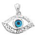 The Amphitrite Collection - Sterling Silver Pendant - Greek Key Mati Evil Eye w/ Swarovski (23mm)