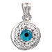 The Amphitrite Collection - Sterling Silver Pendant - Mother of Pearl Mati w/ Swarovski (15mm)