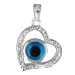 The Amphitrite Collection - Sterling Silver Pendant - Heart w/ Mati & Swarovski (17mm)