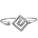 Sterling Silver Cuff Bracelet -  w/ Hammered Greek Key Motif