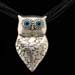 Greek Silver Owl w/ Black Cord Necklace