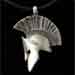 Sterling Silver Pendant w/ Rubber Cord - Trojan Helmet (31mm)