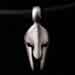 Sterling Silver Pendant w/ Rubber Cord - Ancient Greek Warrior Helmet (14mm)